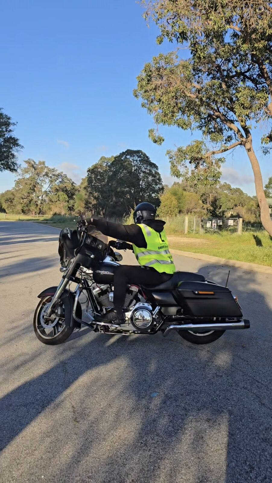 Open class lesson on a Harley-Davidson